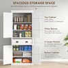 72" Kitchen Pantry Cabinet, Freestanding Tall Storage Cabinet, Traditional Kitchen Cabinet with 4 Doors, Drawer and 3 Adjustable Shelves - 4 of 4