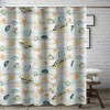 Greenland Home Fashions Kona Luxurious Buttonhole Top Shower Curtain 72" x 72" Ocean - image 2 of 4