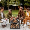 SereneLife Portable Outdoor Steel Wood Fire Pit Bowl with Grill & Spark Screen - SLNFWD74.6 - 2 of 4