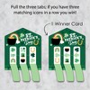 Big Dot of Happiness Shamrock St. Patrick's Day - Saint Paddy’s Day Party Game Pickle Cards - Pull Tabs 3-in-a-Row - Set of 12 - 3 of 4