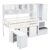 TIRAMISUBEST Twin/Full Size Loft Bed with Under-bed Desk with Drawers and Shelves, Wooden Loft Bedframe with Top Cabinets, Wardrobe and Open Storage - 4 of 4
