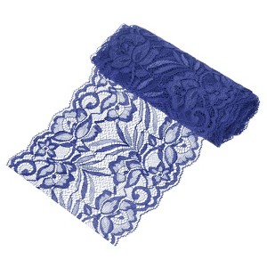 Unique Bargains Elastic Lace Fabric Ribbon Stretchy Trim W Floral Pattern for Bridal Wedding 1 Pc - 1 of 4