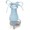 Allegra K Women's Kitten Heel Open Top Lace-Up Sandals - 3 of 4