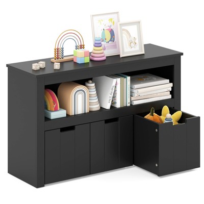 Costway Storage Cabinet 3 Drawer Chest w/Wheels Large Storage Cube Shelf