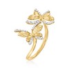 Ross-Simons 0.15 ct. t.w. Diamond Butterfly Bypass Ring in 14kt Yellow Gold - 3 of 4