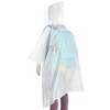 Juvale 4 Pack Disposable Rain Ponchos for Kids with Hood and Attachable Round Case, Clear Plastic Raincoats for Emergency, Girls, Boys, White - 4 of 4