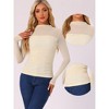 INSPIRE CHIC Women's Solid Mock Neck Mesh Sheer Long Sleeve Ruched Blouses - 2 of 4