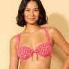 Women's Gingham Seersucker Center Tie Underwire Bikini Top - Wild Fable™ - 3 of 4
