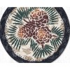Earth Rugs Pinecone Jute Coaster – 5"x5" Nature-Inspired Square with Woodland Print and Rustic Braided Texture - 3 of 3