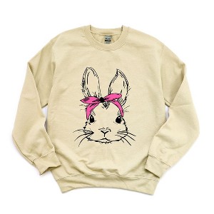 Simply Sage Market Women's Graphic Sweatshirt Bunny With Bandana - 1 of 4