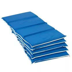 Children's Factory 2 Inch Tough Duty Waterproof 4-Panel Daycare Folding Sleeping Rest Mat for Toddlers and Kids Ages 12 Months and Up, Blue (5 Pack)