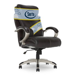 Serta AIR Health & Wellness Big & Tall Executive Chair Brown Leather: Ergonomic, Adjustable, Swivel, Modern Style - 1 of 4