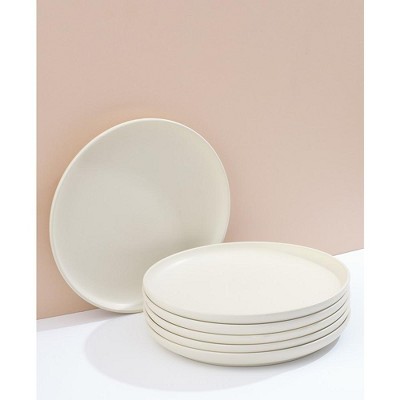 Matte Linen Ceramic 10.5" Dinner Plates Set of 6