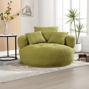 Bean Bag Chair Modern with Removable Cover and Throw Pillows for Living Room Lounge 50in-3irtyhousy - 1 of 4