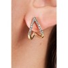 Slickblue Women's Fashion Earrings, Gold Huggie Studs with Rhinestones, Split Shape, Alloy, 0.5" - 3 of 4