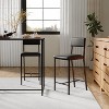 Acekool Black PU Leather Dining Chairs Set of 2, 26-Inch Upholstered Modern Kitchen Chairs with Metal Legs for Small Space Apartment - 2 of 4