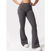 DOMETOUR Flare Leggings with Pockets for Women Yoga Leggings Workout Leggings - 2 of 3