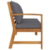 vidaXL Solid Acacia Wood Weather-Resistant Patio Bench with Dark Gray Cushions- Resistant Construction, Easy-to-Maintain, Versatile Outdoor Furniture - 3 of 4