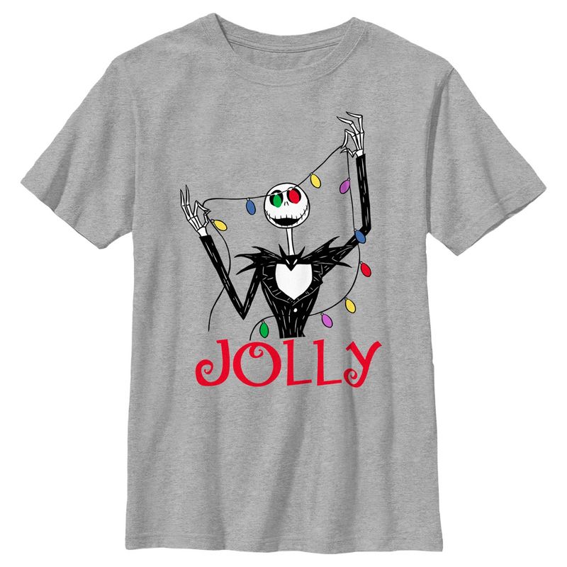 Boy's The Nightmare Before Christmas Jack Jolly Christmas Lights T-Shirt, 1 of 6