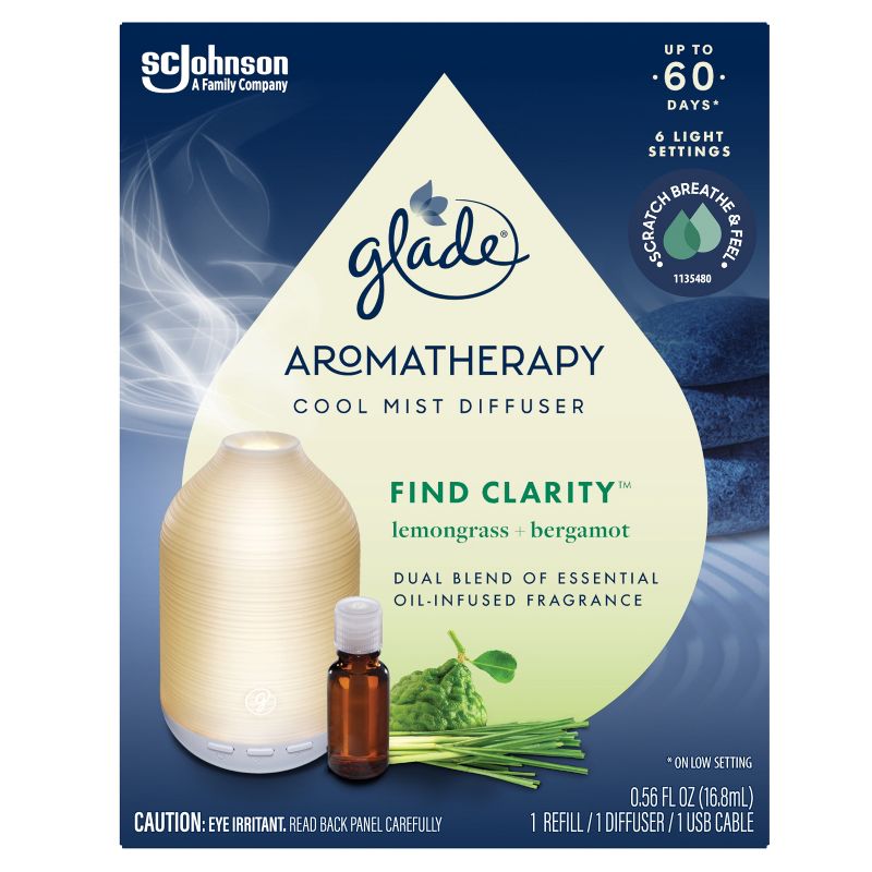 Glade Aromatherapy Cool Mist Diffuser Air Freshener - Find Clarity - 0.56 fl oz, 5 of 27