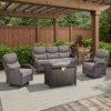 Belord Patio Furniture Set with Firepit, 6-INCH Extra Thick Cushion 4 Pieces Outdoor Patio Furniture Set with Swivel Chairs, Couch, and Firepit Table - 3 of 4
