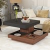 NicBex Modern 27.5" Square Coffee Table 2 Tier Center Table with Rotating Design and 3 Detachable Tray for Living Room - 4 of 4