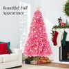 Best Choice Products Artificial Pink Christmas Full Tree Festive Holiday Decoration w/ Stand - 4 of 4