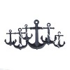 Metal Anchor Indoor Outdoor Wall Decor with White Rope Detailing Blue - Olivia & May: Iron Nautical Art, Horizontal Mixed Media - 3 of 4