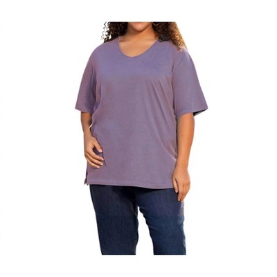 Women's Jersey Short Sleeve V-Neck Tunic - Plus - On The Plus Side
