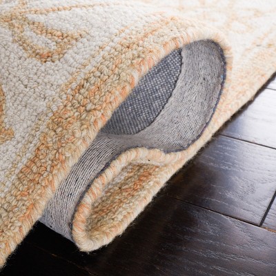 Ivory Floral Hand-Tufted Wool Round Area Rug, 3' x 5'