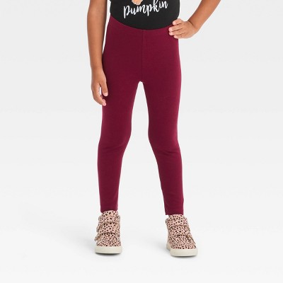 Girls Maroon 3/4 Leggings