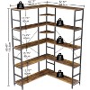 COUCHETA 69 Inch Tall 5-Tier L-Shaped Corner Bookshelf - Heavy Duty Metal Frame, 10 Open Shelves, Space-Saving Design - 3 of 4