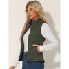 Allegra K Women's Stand Collar Lightweight Gilet Quilted Zip Vest - 2 of 4