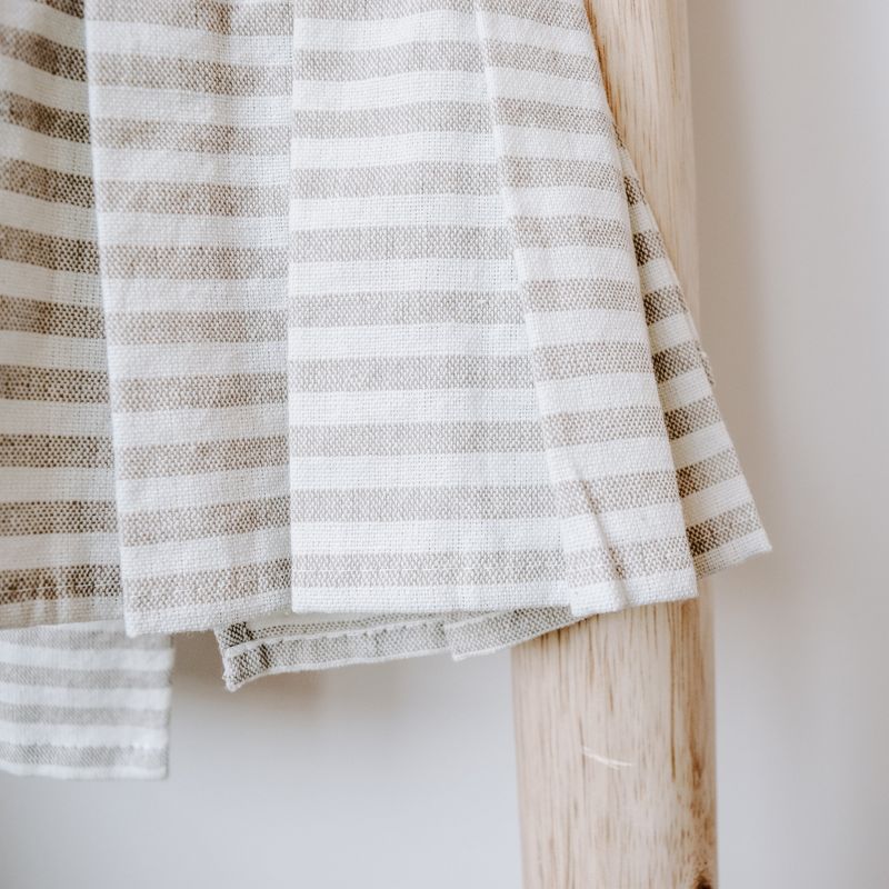 Sweet Water Decor Tan Striped Tea Towel - 18x28", 3 of 6
