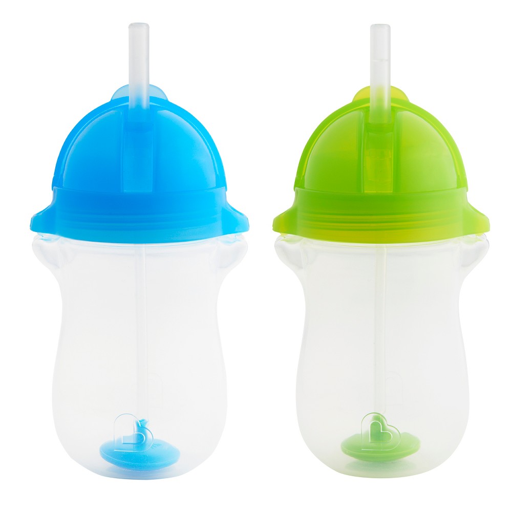 Photos - Baby Bottle / Sippy Cup Munchkin 2pk Click Lock Weighted Straw Cup 20oz - Blue/Green 