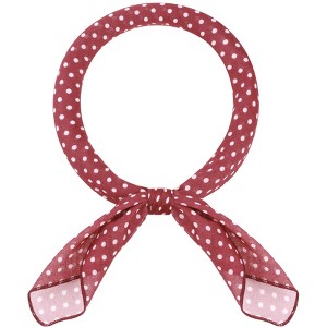 INSPIRE CHIC Women Polka Dots Cotton Linen Retro Solid Color Plain Square Neck Scarves 1Pc - 1 of 4