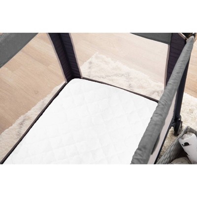 Ultra Soft White Quilted Waterproof Mini Crib Mattress Pad