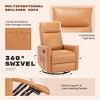 JIONJOY Manual Recliner Chair with Swivel & Glide - 3-Position Rocking Recliner, Easy Assembly Living Room Armchair with Storage Pocket - 2 of 4