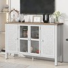 47.2'' Sideboard Storage Cabinet with Glass Doors and Adjustable Shelves,Retro TV Console for Living Room-Baofuwish - 2 of 4