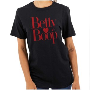 Classic Betty Boop Cartoon Heart Logo Womens Graphic T Shirt Tees Brisco Brands - 1 of 1