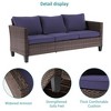 Sonkuki 6-Piece Patio Conversation Set with Swivel Rocking Chair and Side Table, Navy Blue Cushion - 4 of 4