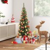 Tangkula 5/6/7/8/9FT Artificial Christmas Tree Pre-lit Pencil Xmas Tree with 296/390/499/591/699 Branch Tips 150/180/200/300/400 Warm White LED Lights - 3 of 4
