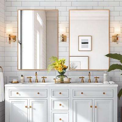 Neutypechic Metal Frame Rectangle Mirror Bathroom Vanity Mirror - 24 ...