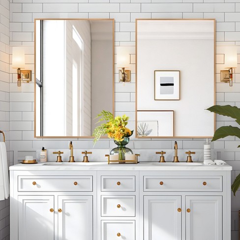 Neutypechic Metal Frame Rectangle Mirror Bathroom Vanity Mirror - 24 ...
