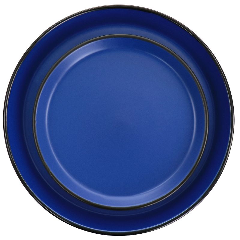 Gibson Home Laramie Blue Stoneware 16 Piece Dinnerware Set in Blue and Black, 3 of 8