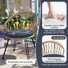 Bigget Outdoor Rattan Steel 3 Piece Bistro Wicker Patio Set with Dark Grey Cushions - 4 of 4