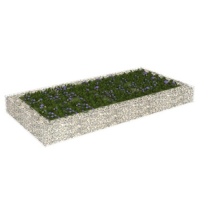 vidaXL Gabion Raised Bed Silver Galvanized steel Large Heavy Duty