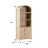 Modern 3 Shelf Open Arched Bookcase Cabinet - Black - 4 of 4
