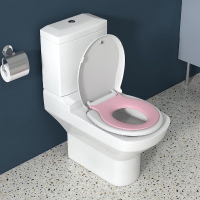 Toddler Potty Training Seat Built-In, Quiet-Close Lid, Safe PP Material, Easy Installation & Release with Hardware