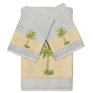 Linum Home Textiles 100% Turkish Cotton COLTON Embellished Towel Set - 1 of 4